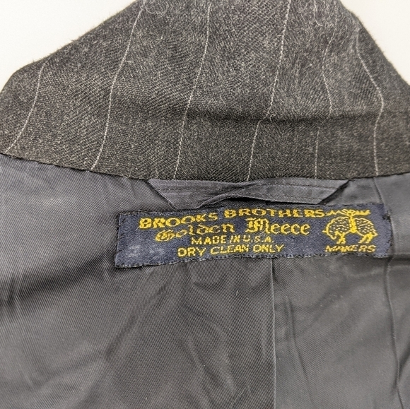 VTG Brooks Brothers Golden Fleece Sport Coat Suit Jacket All Wool Pinstripe - Picture 12 of 14